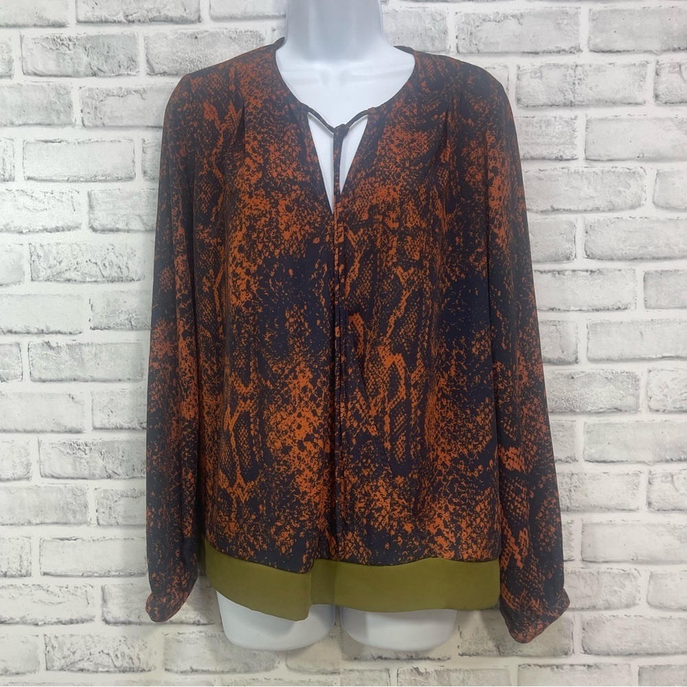 CAbi Python Snake Skin Pattern Surplice Top Small - Picture 2 of 11